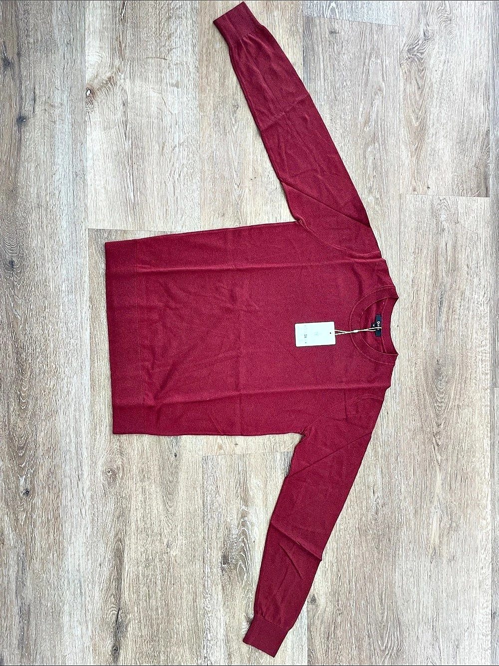 Quince Lightweight Cotton Cashmere Crew Sweater Red Medium